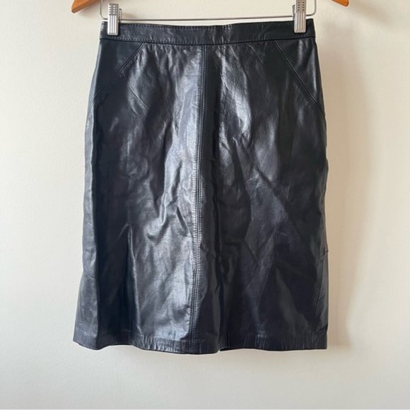 Vintage Dresses & Skirts - Vintage Marquis Genuine Leather Skirt Made in Canada